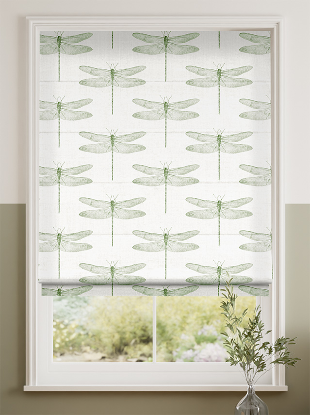 Demoiselle Dragonfly Pine Roman Blind thumbnail image