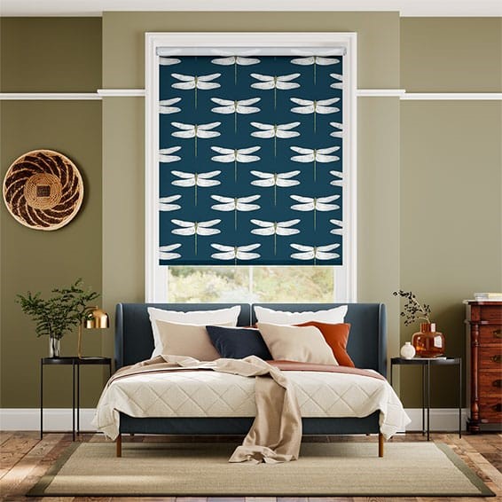 Demoiselle Dragonfly Ink Roller Blind