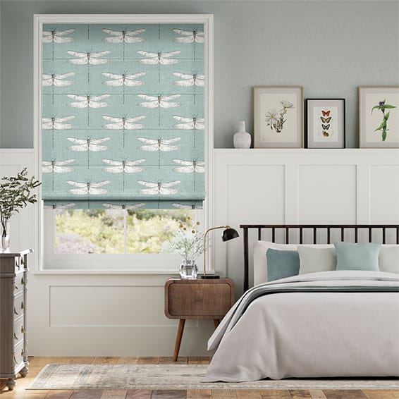 Demoiselle Dragonfly Mist Roman Blind