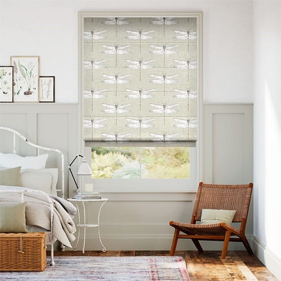 Demoiselle Dragonfly Stone Roman Blind