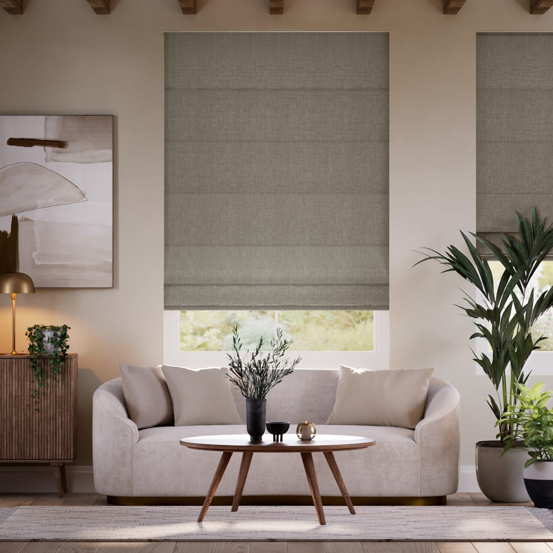 Denver Blackout Earth Grey Roman Blind