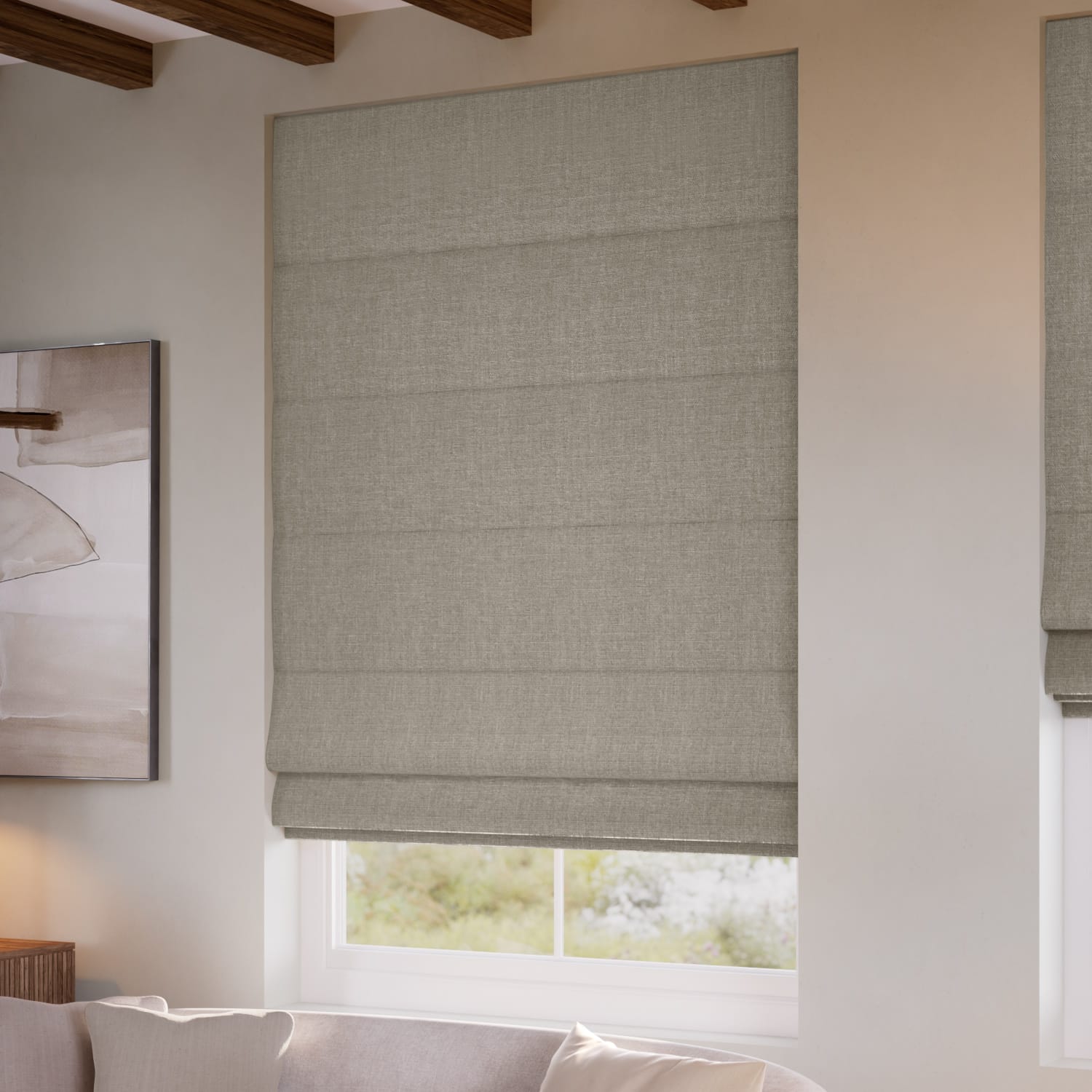 Denver Blackout Earth Grey Roman Blind