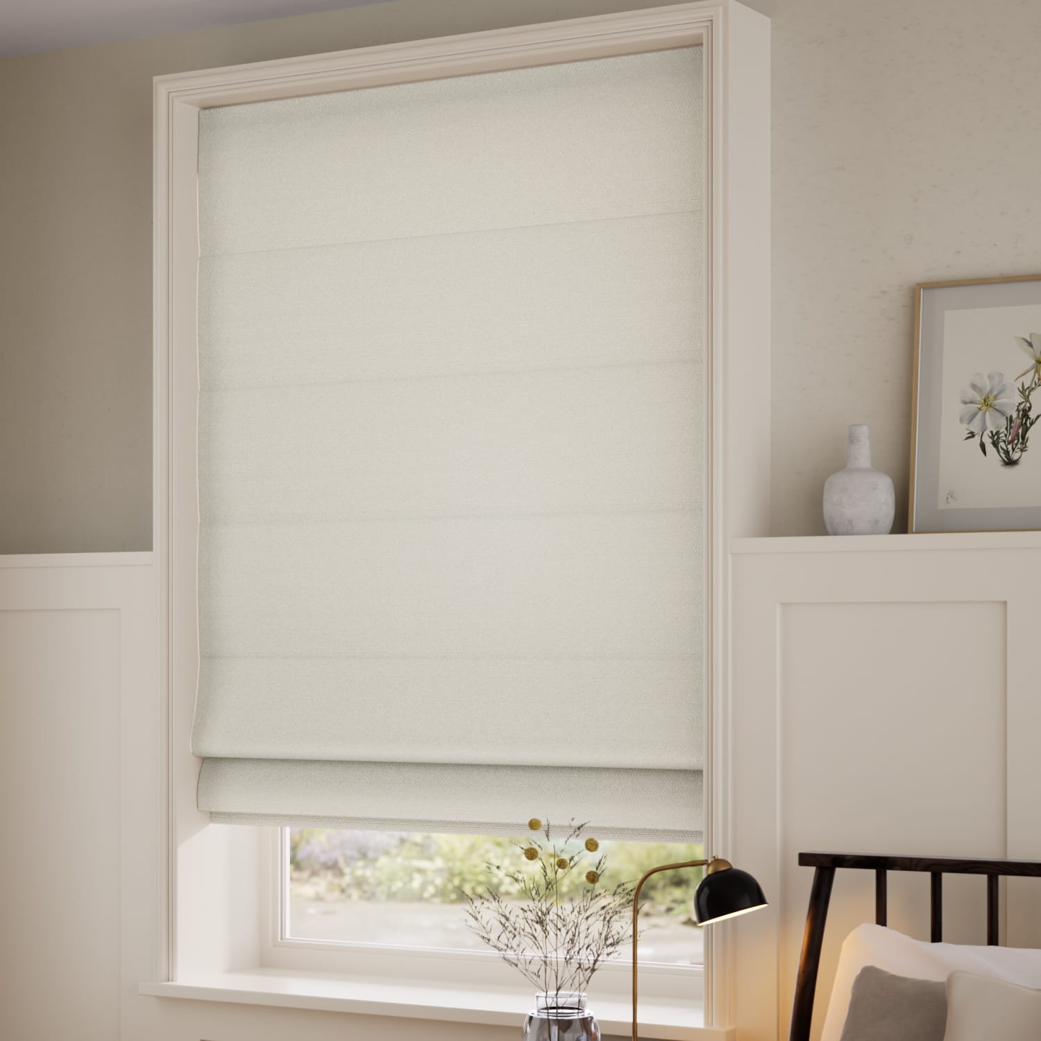 Denver Blackout Feather Grey Roman Blind