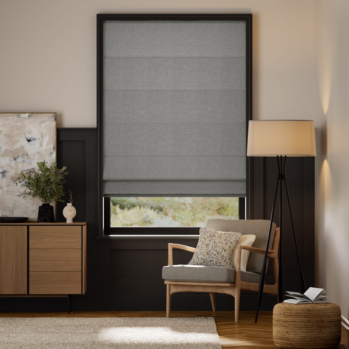 Denver Blackout Flint Roman Blind