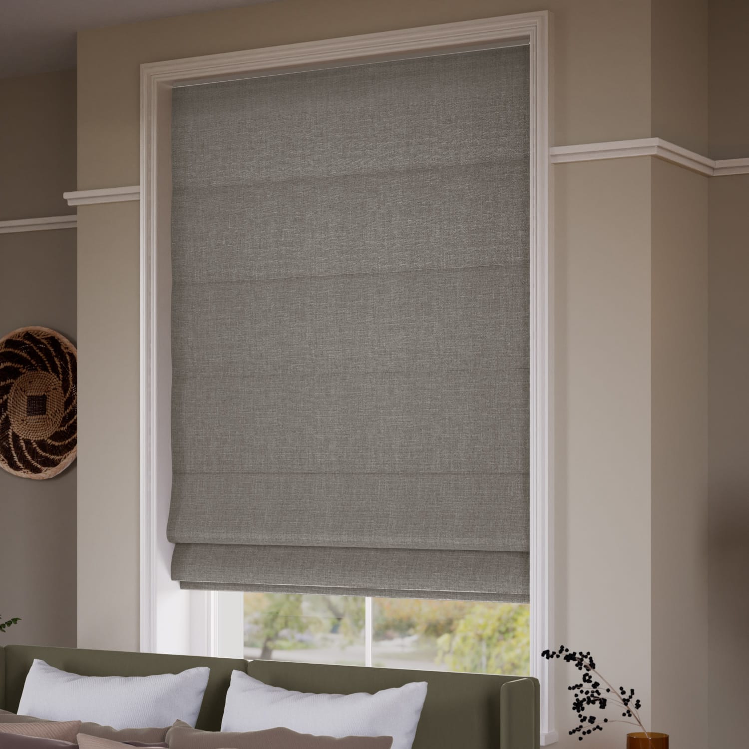 Denver Blackout Slate Roman Blind