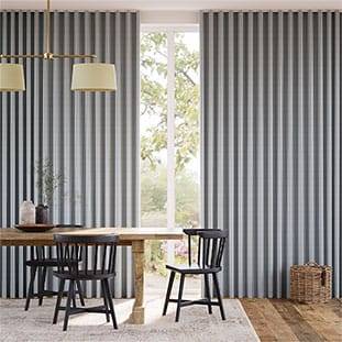 Devon Stripe Charcoal Curtains thumbnail image