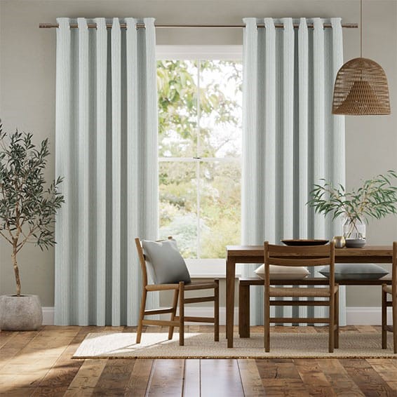 Devon Stripe Dove Curtains