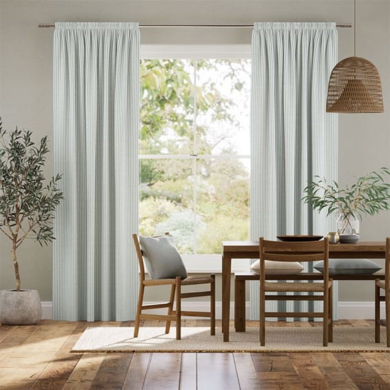 Devon Stripe Dove Curtains