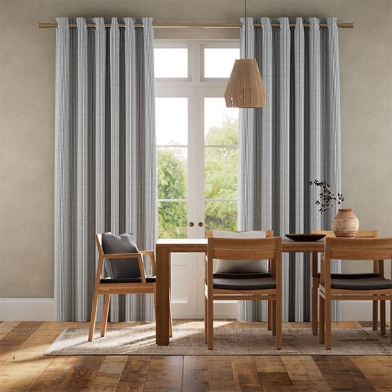 Devon Stripe Maritime Blue Curtains