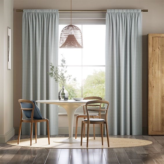 Devon Stripe Ocean Blue Curtains