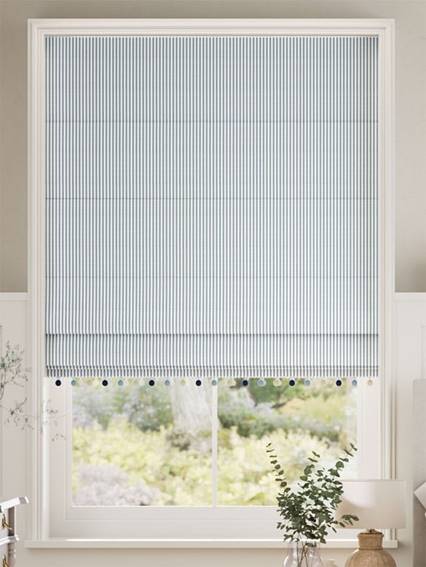 Devon Stripe Ocean Blue & Henley Roman Blind thumbnail image