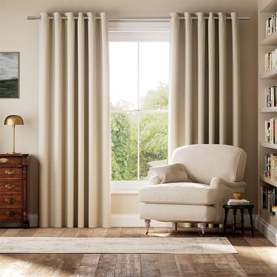 Devon Stripe Sand  Curtains