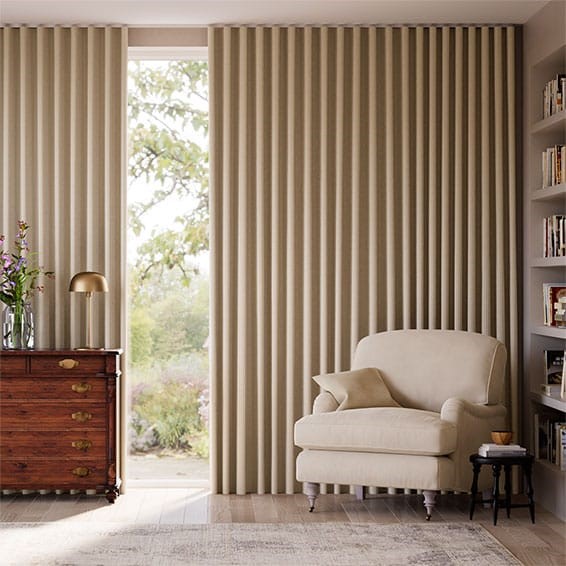 Devon Stripe Sand  Curtains