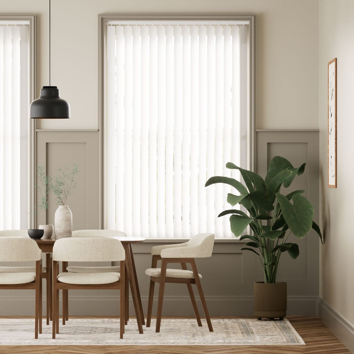 Diamond Mosaic White Vertical Blind