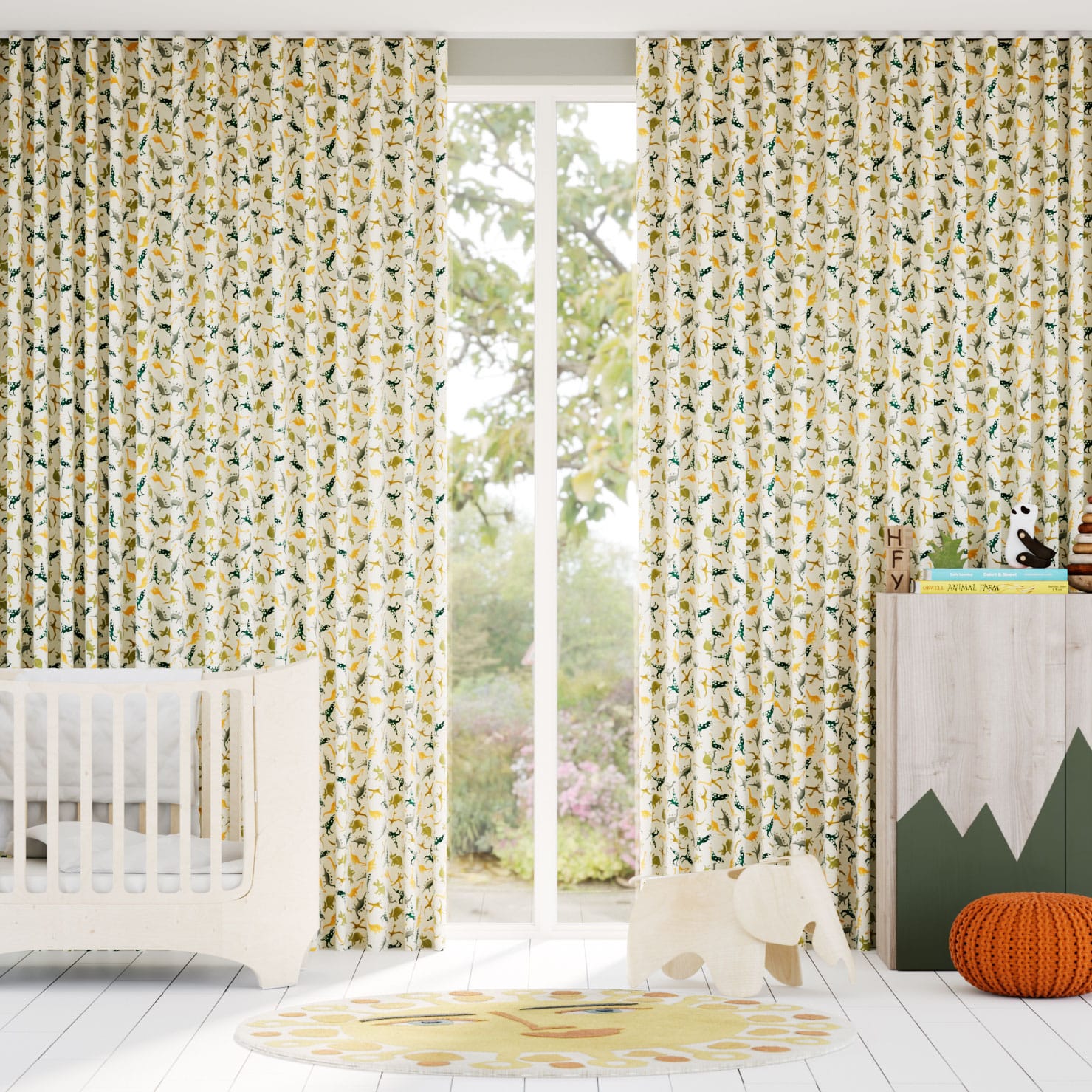 Dinosaurs Green Curtains thumbnail image