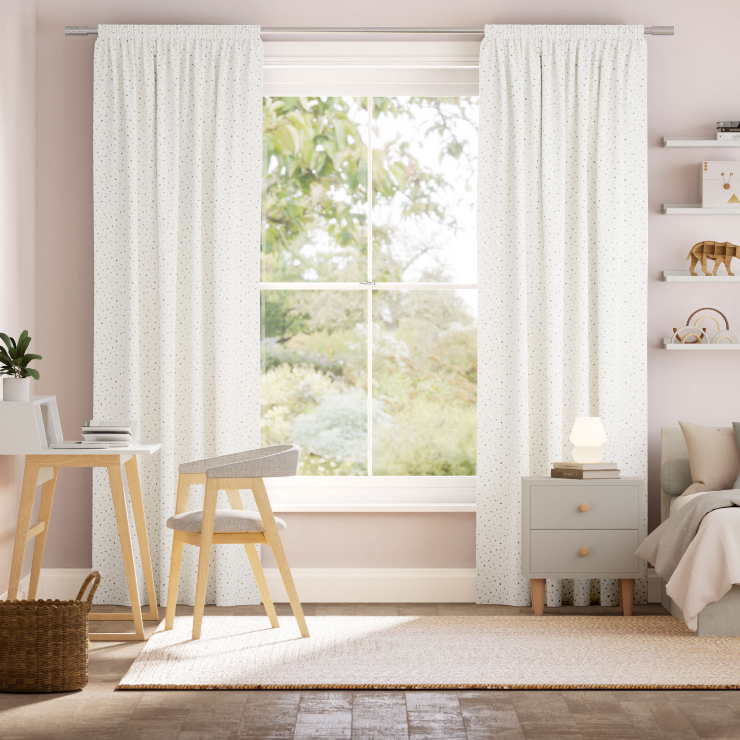 Ditsy Dots Blossom Curtains thumbnail image