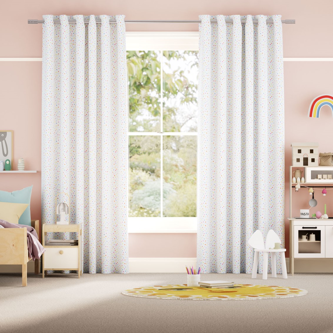 Ditsy Dots Multi Curtains