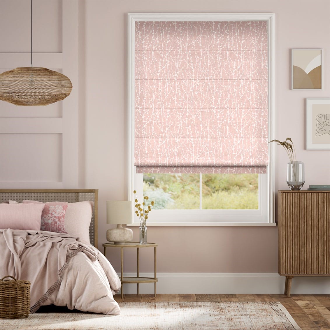 Dockleaf Blush Roman Blind