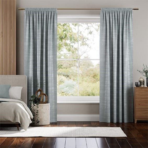 Dorchester Velvet Steel Blue Curtains