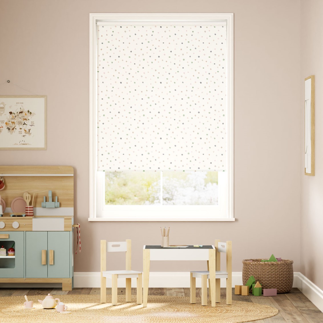 Dotty Dots Blossom Roller Blind