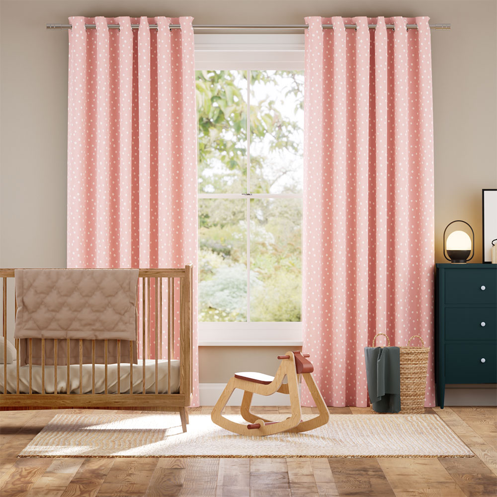 Dotty Dots Blush Curtains thumbnail image