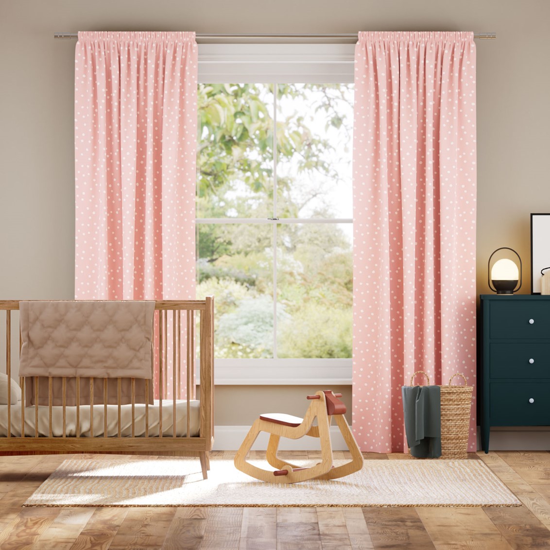 Dotty Dots Blush Curtains