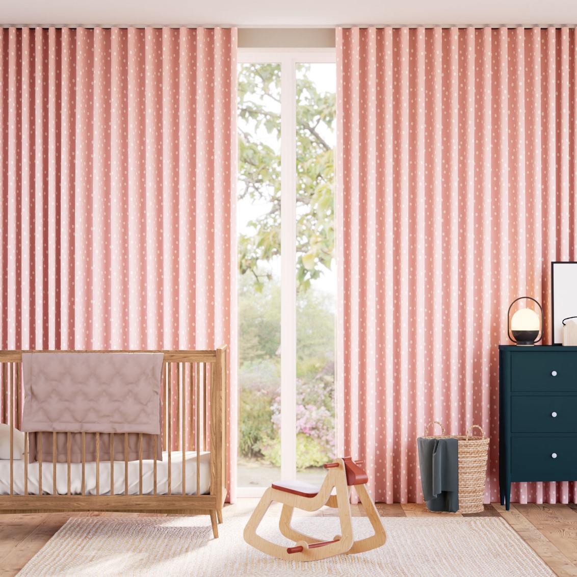 Dotty Dots Blush Curtains