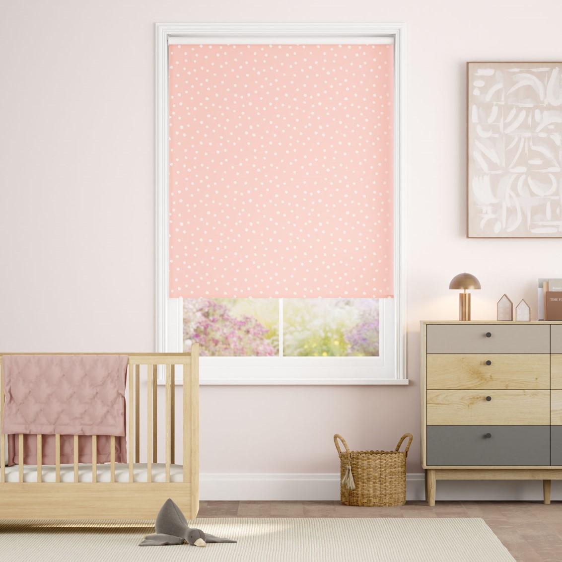 Dotty Dots Blush Roller Blind