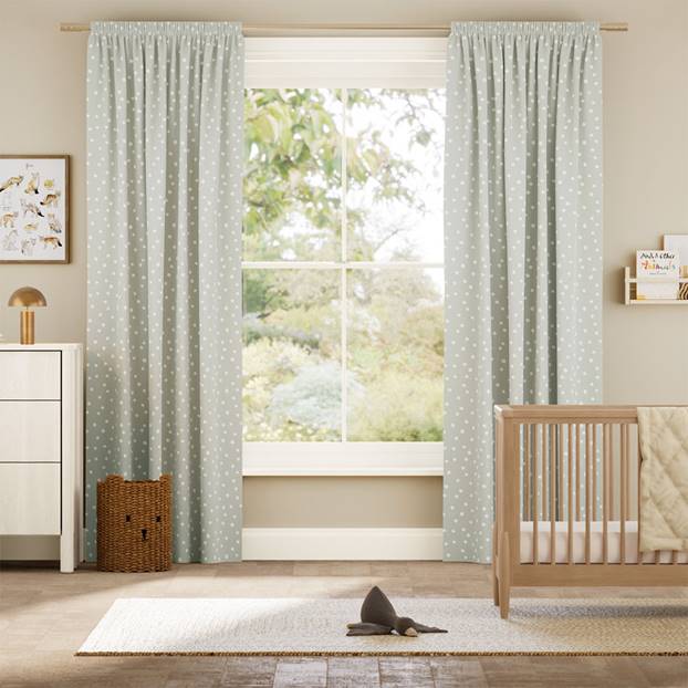 Dotty Dots Dove Curtains thumbnail image