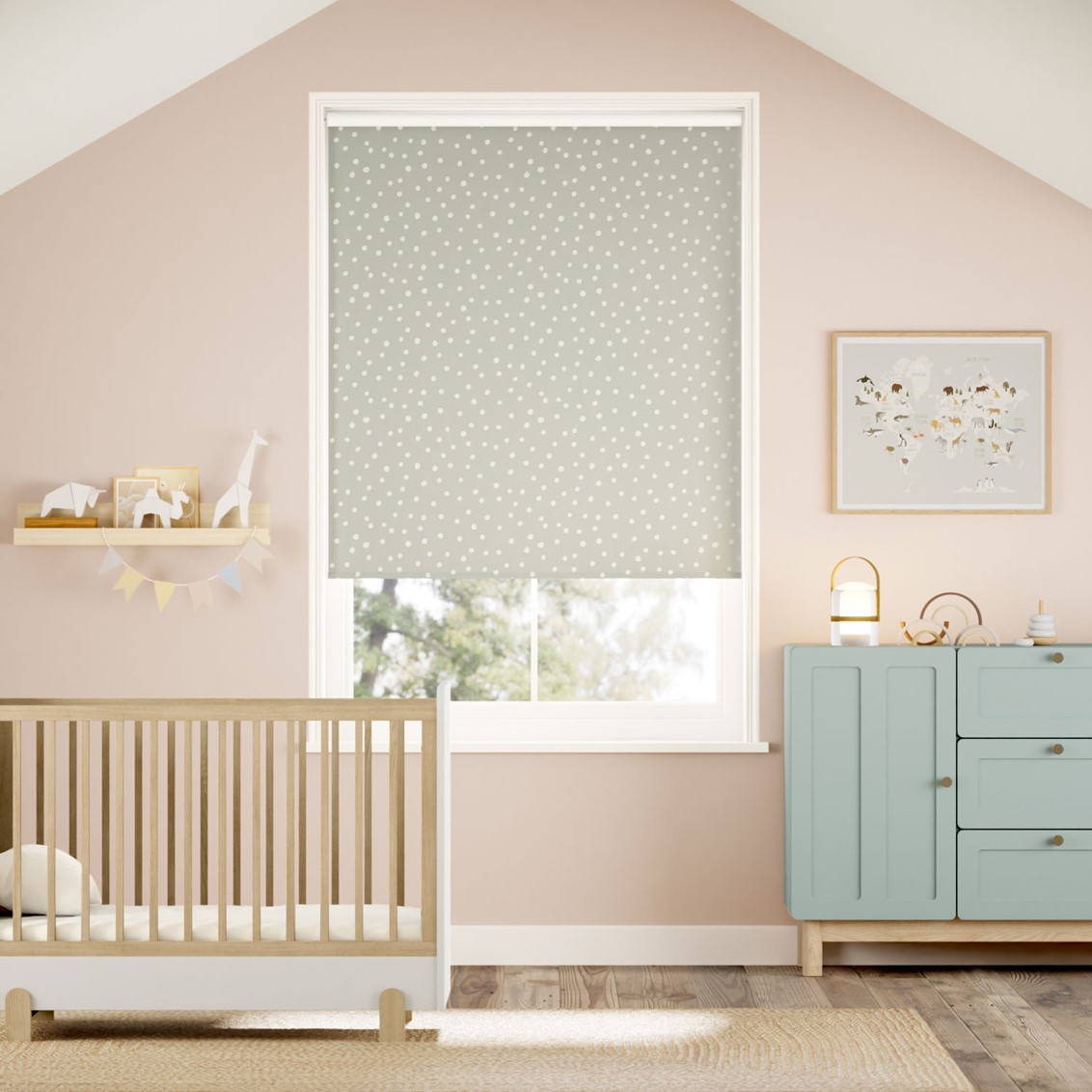 Dotty Dots Dove Roller Blind