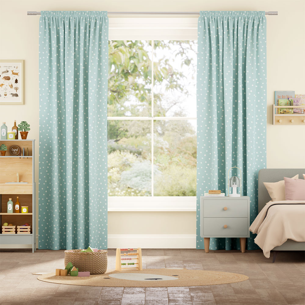 Dotty Dots Duck Egg Curtains thumbnail image