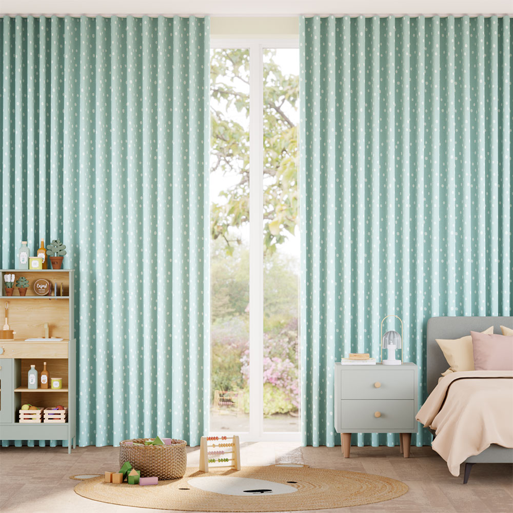 Dotty Dots Duck Egg Curtains thumbnail image