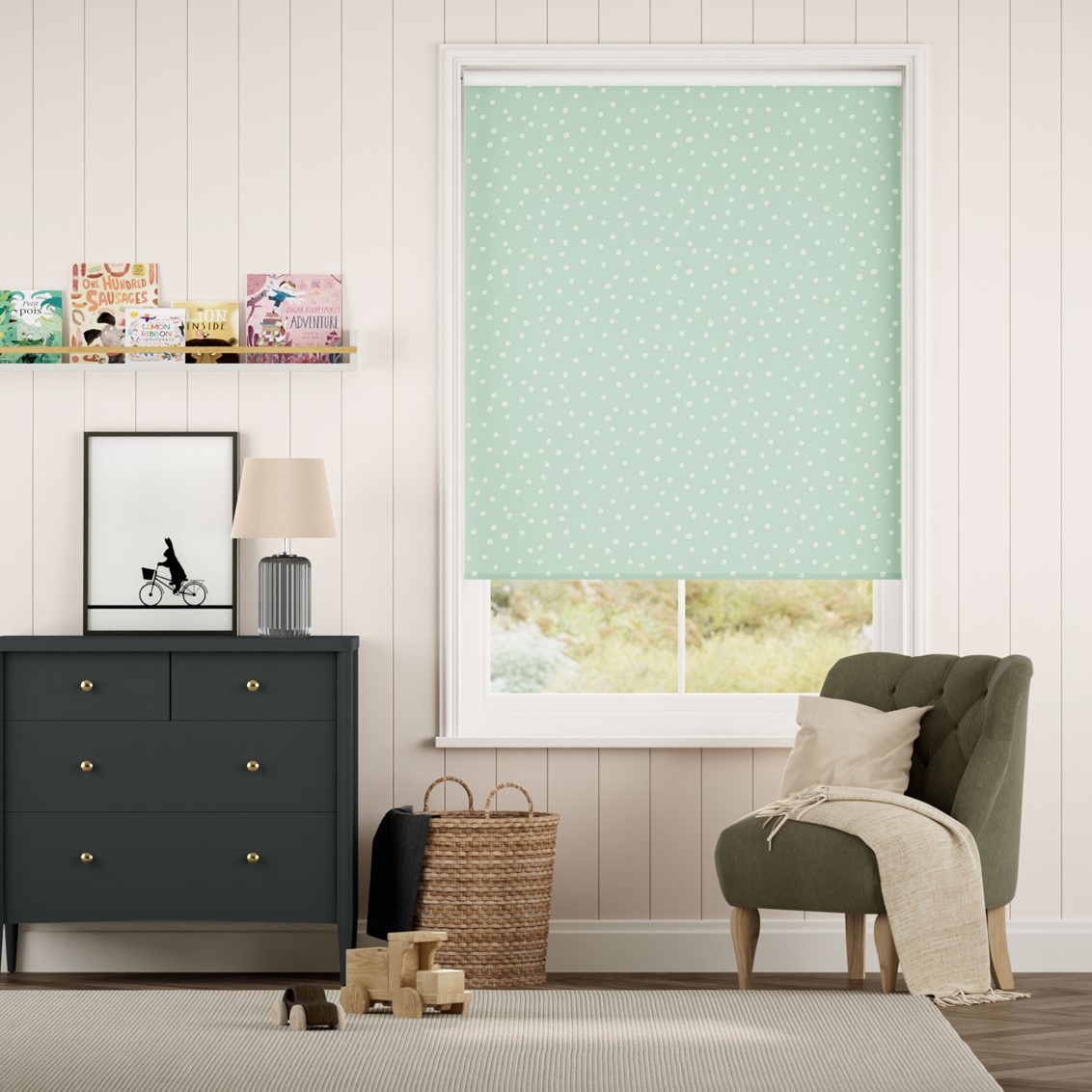 Dotty Dots Duck Egg Roller Blind