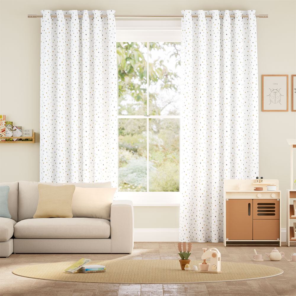 Dotty Dots Gold Curtains thumbnail image