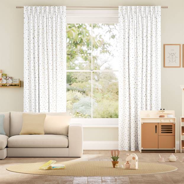 Dotty Dots Gold Curtains thumbnail image