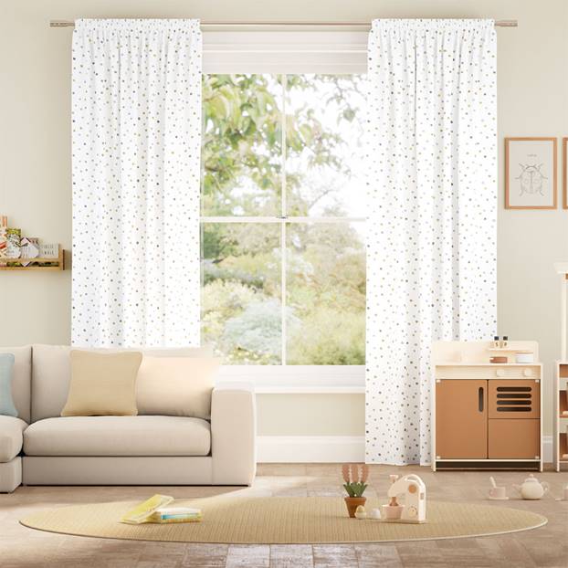 Dotty Dots Gold Curtains thumbnail image