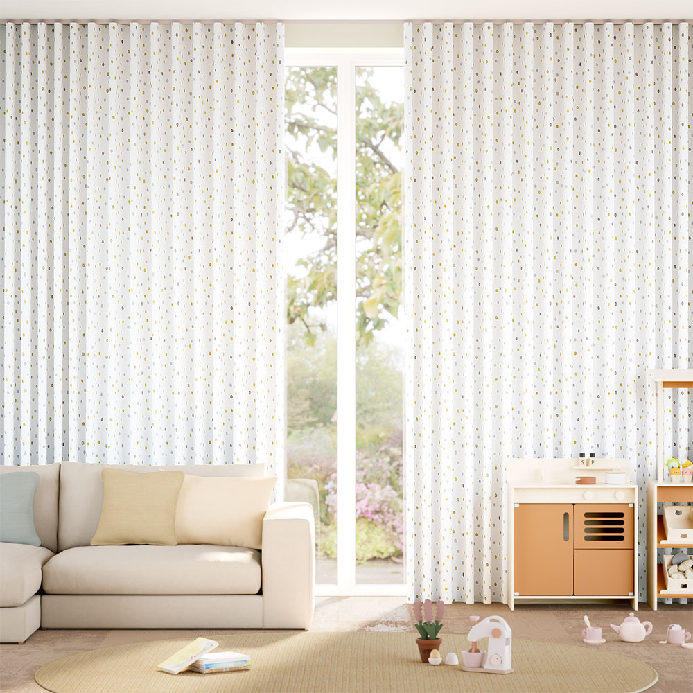 Dotty Dots Gold Curtains thumbnail image