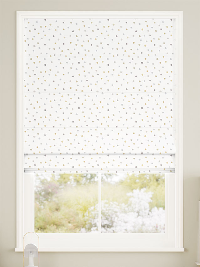 Dotty Dots Gold Roman Blind thumbnail image