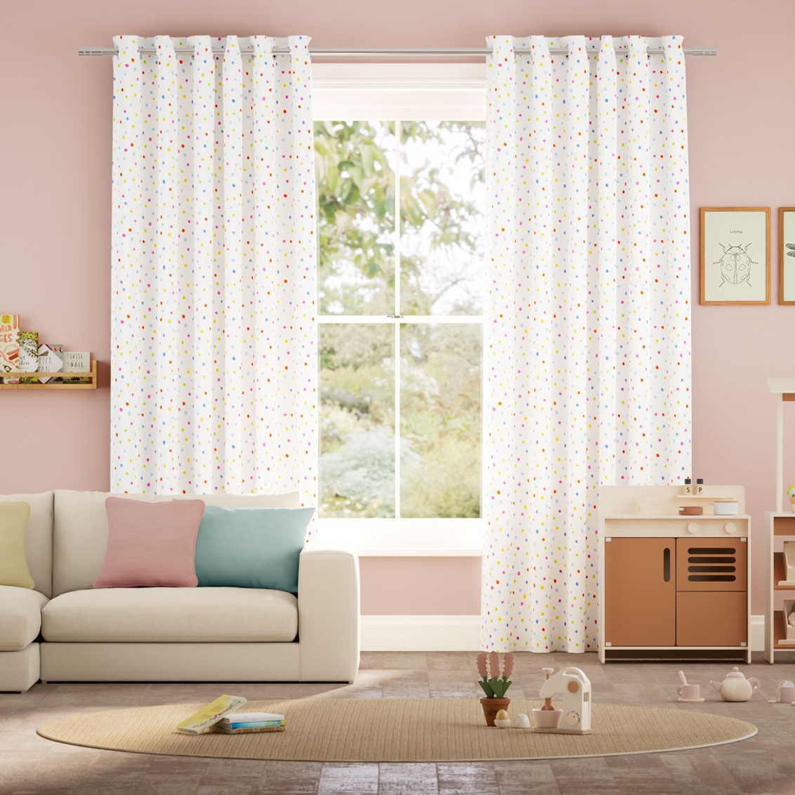 Dotty Dots Multi Curtains