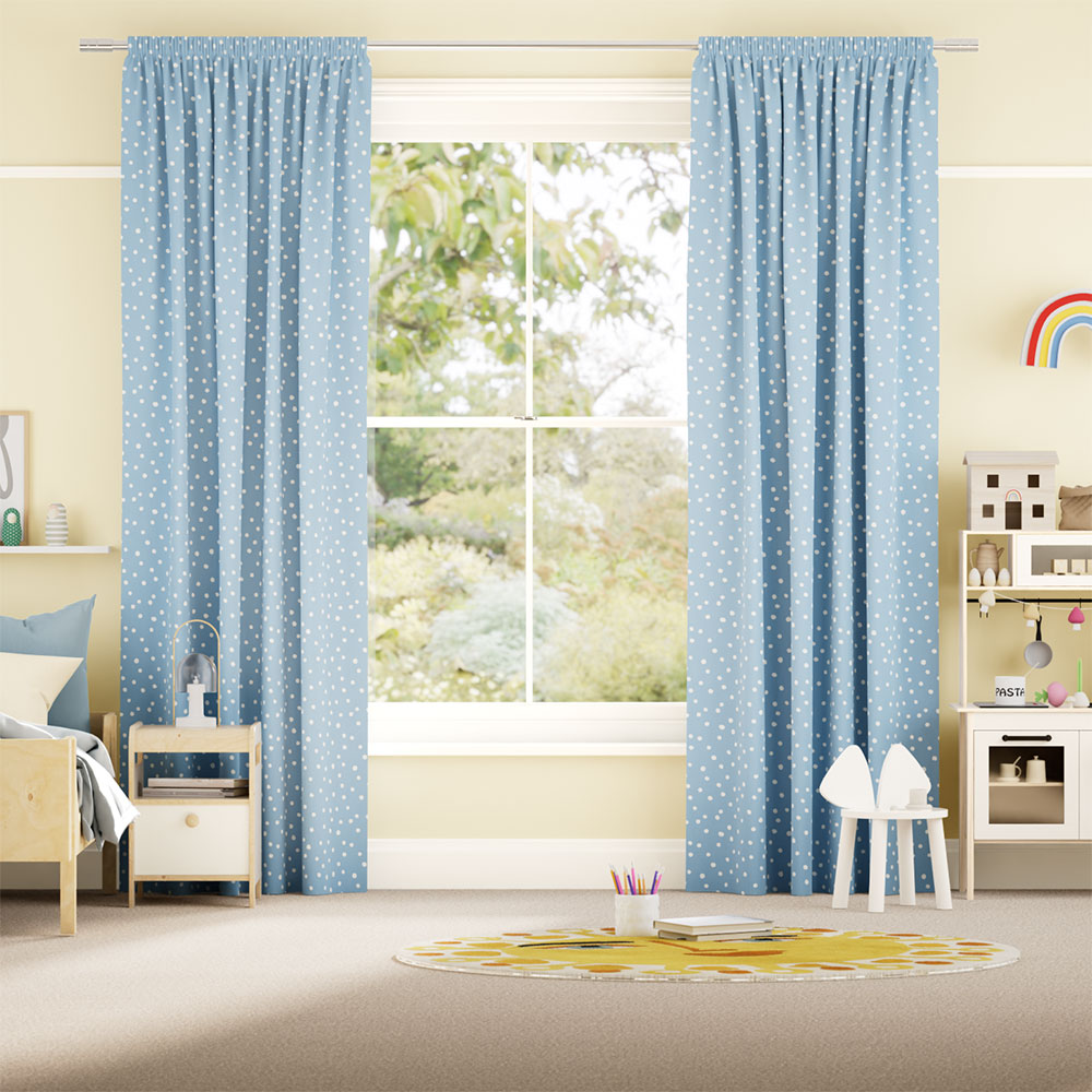 Dotty Dots Sky Blue Curtains thumbnail image