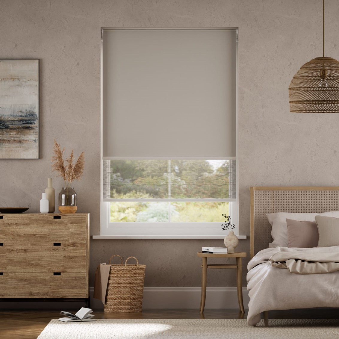 Electric Alia Cliff Grey Double Roller Blind