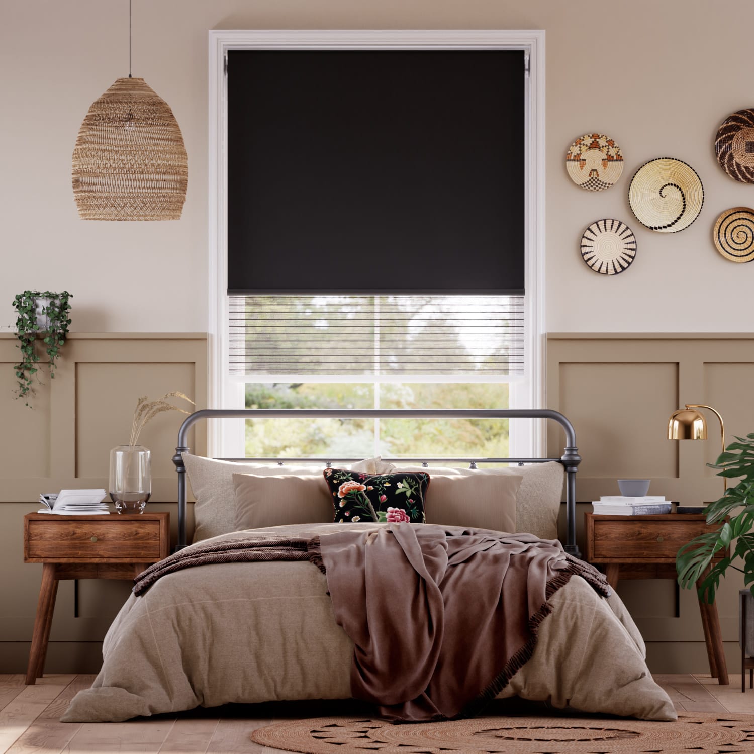 Alia Pitch Black Double Roller Blind