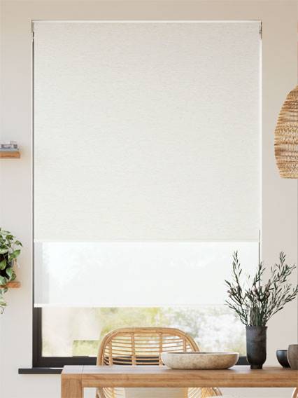 Chennai Linen White Double Roller Blind thumbnail image