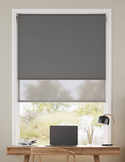 Double Roller Equinox Classic Grey Double Roller Blind thumbnail image