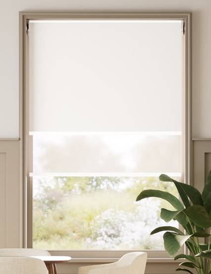 Electric Double Roller Umbra Milk White Double Roller Blind thumbnail image