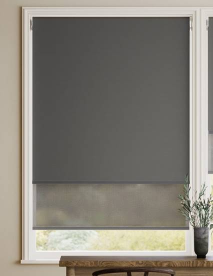 Double Roller Eros Victorian Grey Double Roller Blind thumbnail image