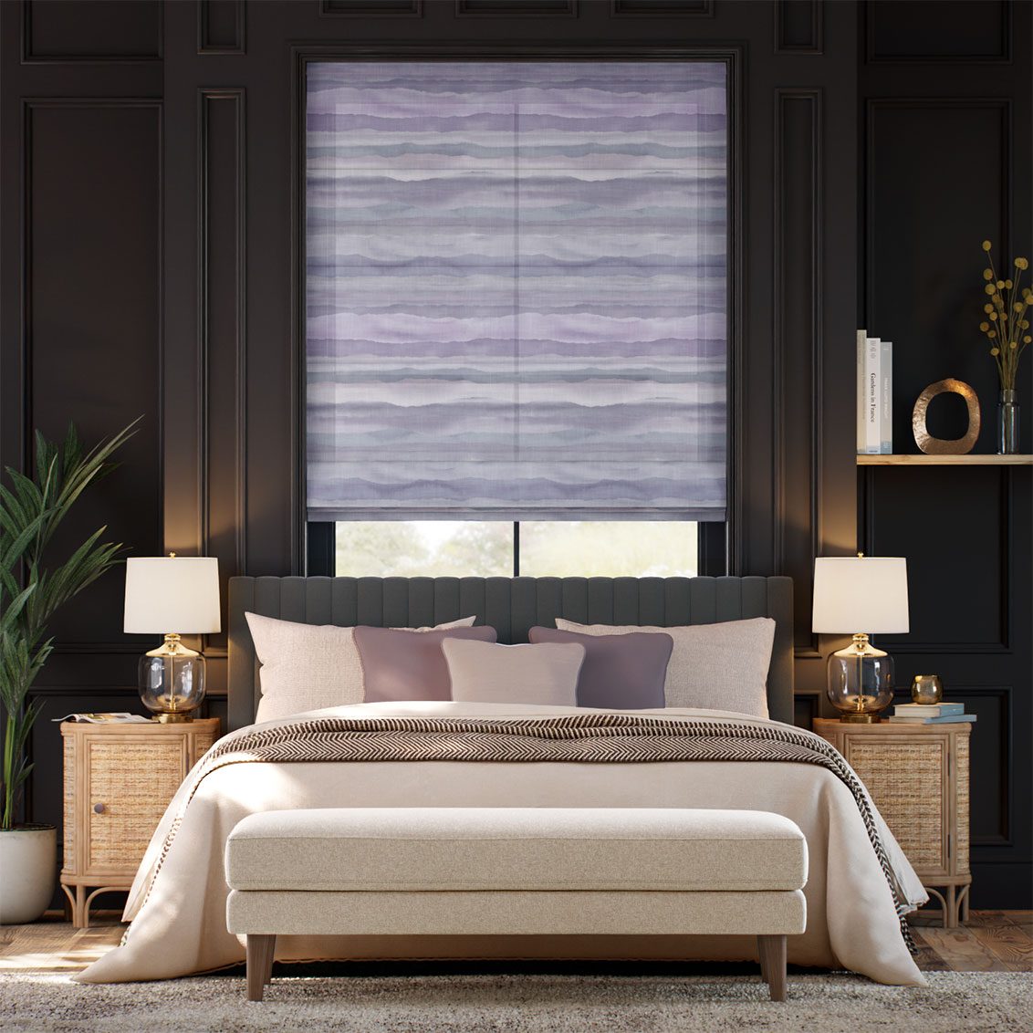 Drift Voile Amethyst Roman Blind