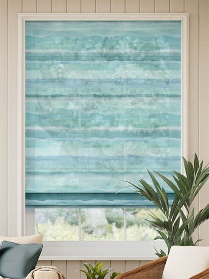 Drift Voile Aqua Roman Blind thumbnail image