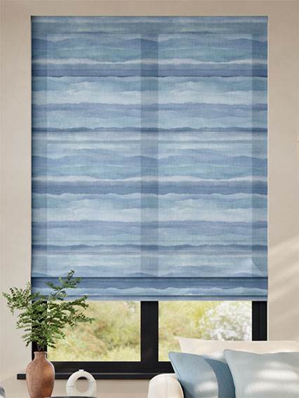 Drift Voile Sky Blue Roman Blind thumbnail image