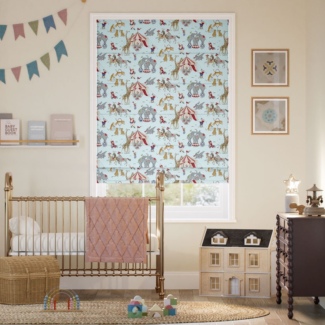 Dumbo Sky Blue Roman Blind